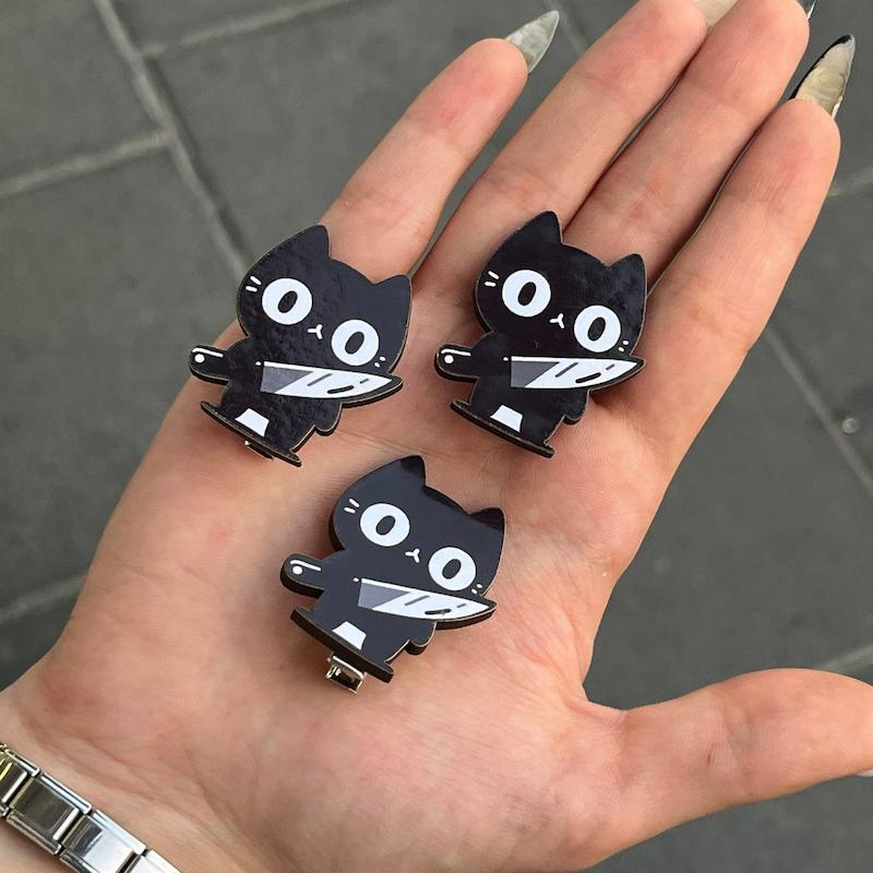 گیره مو گربه چاقوکش🐱🔪